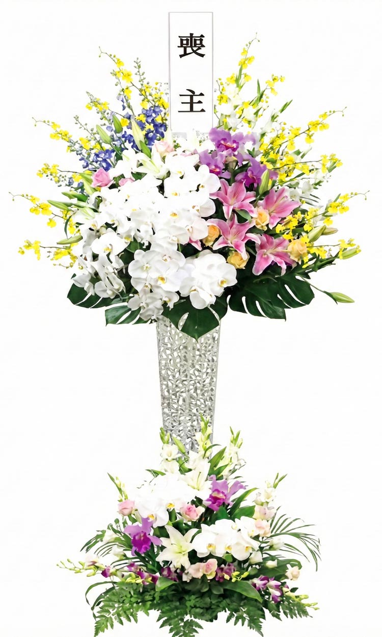 バラ供花(W)【BKW180】高さ75cm×幅70cm