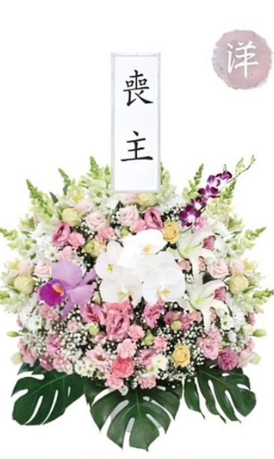 バラ供花(W)【BKW180】高さ75cm×幅70cm