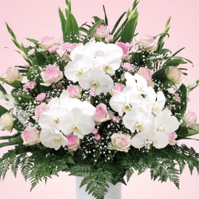 バラ供花(P)【BKP360】高さ90cm×幅90cm