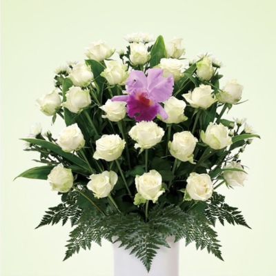 バラ供花(W)【BKW180】高さ75cm×幅70cm