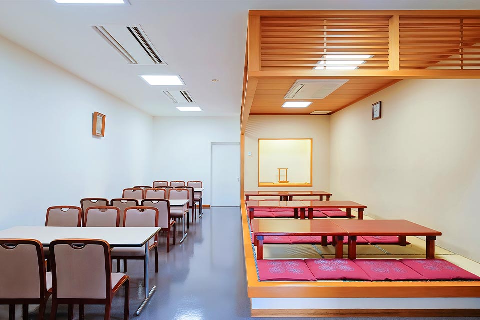 町屋斎場の休憩室