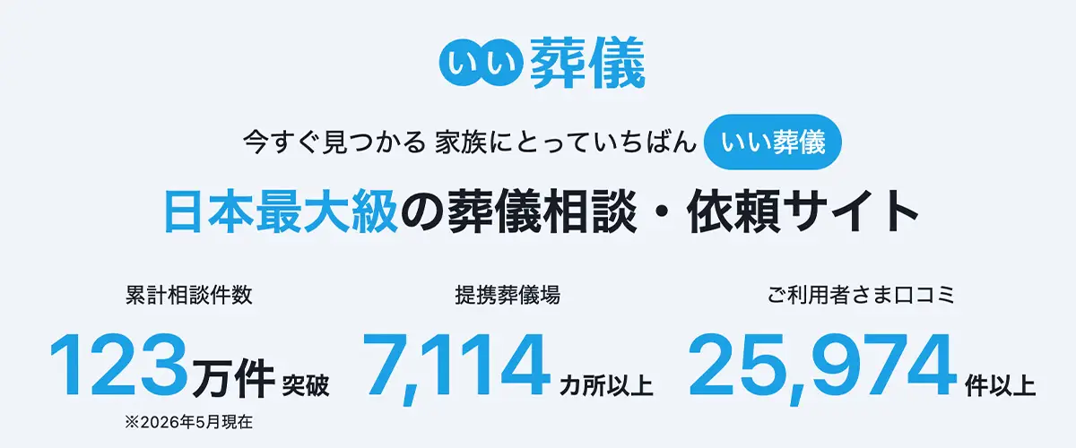 葬儀ポータル「いい葬儀」のサービス概要バナー