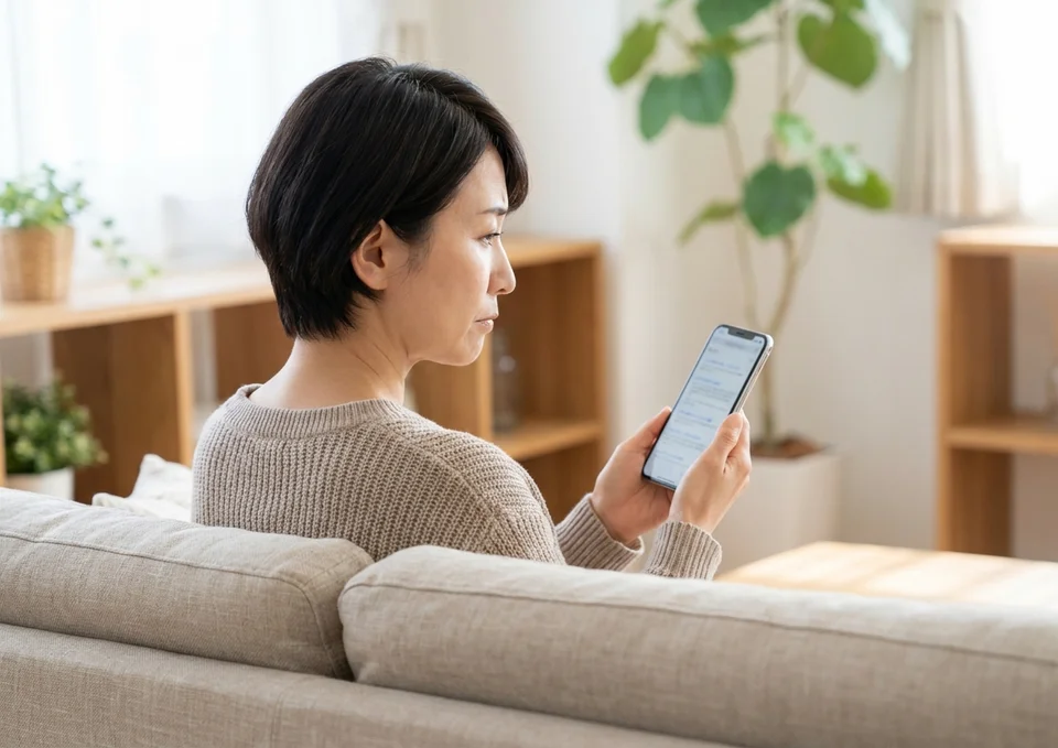 スマートフォンで地域の葬儀社を検索するお客様