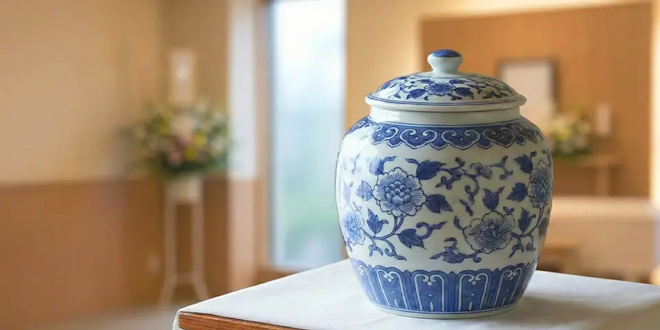 収骨をする骨壷の写真