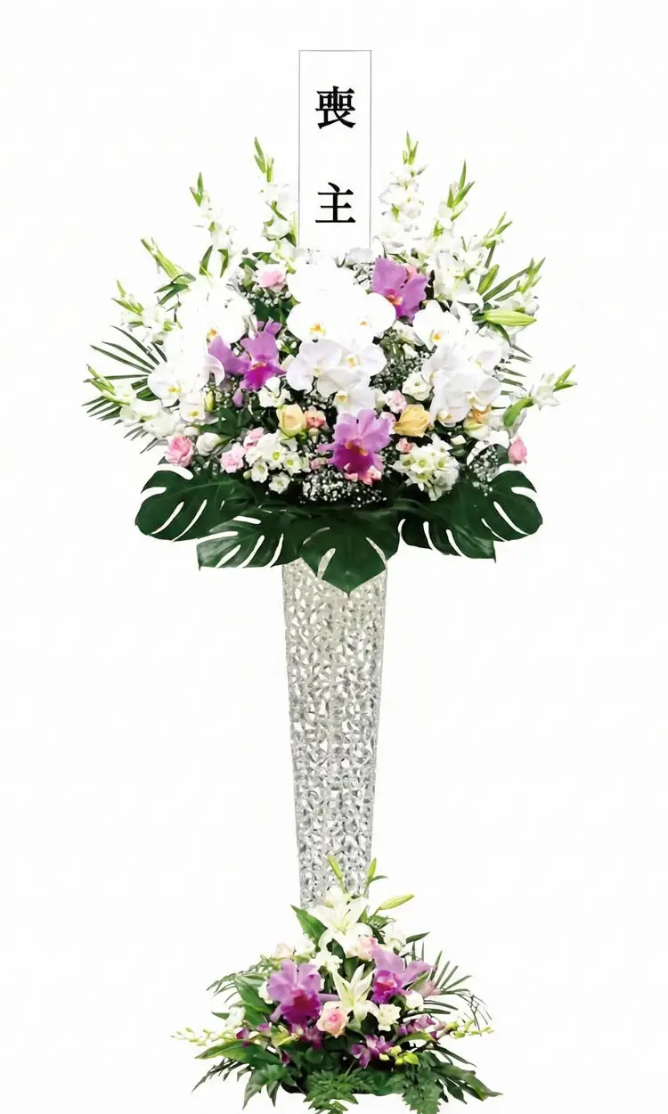 バラ供花(W)【BKW180】高さ75cm×幅70cm