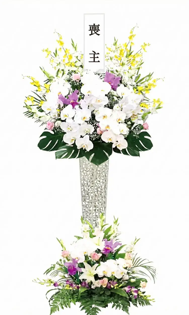 バラ供花(W)【BKW180】高さ75cm×幅70cm