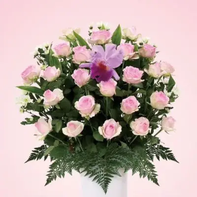 バラ供花(P)【BKP180】高さ75cm×幅70cm