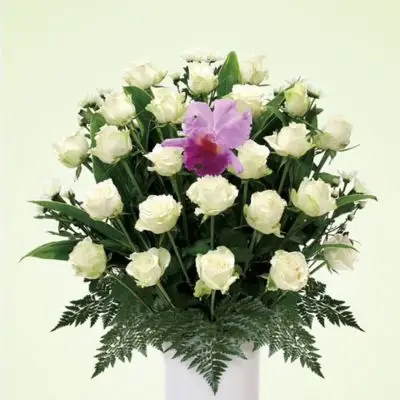 バラ供花(W)【BKW180】高さ75cm×幅70cm