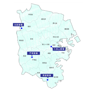 横浜市の火葬場・公営斎場の場所、地図